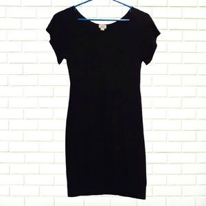 Aritzia Wilfred Black Ruched V-Neck Tunic/Dress M